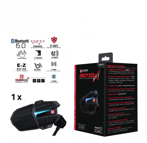 Motion Infinity Système audio Bluetooth pour casques de moto - Single Kit